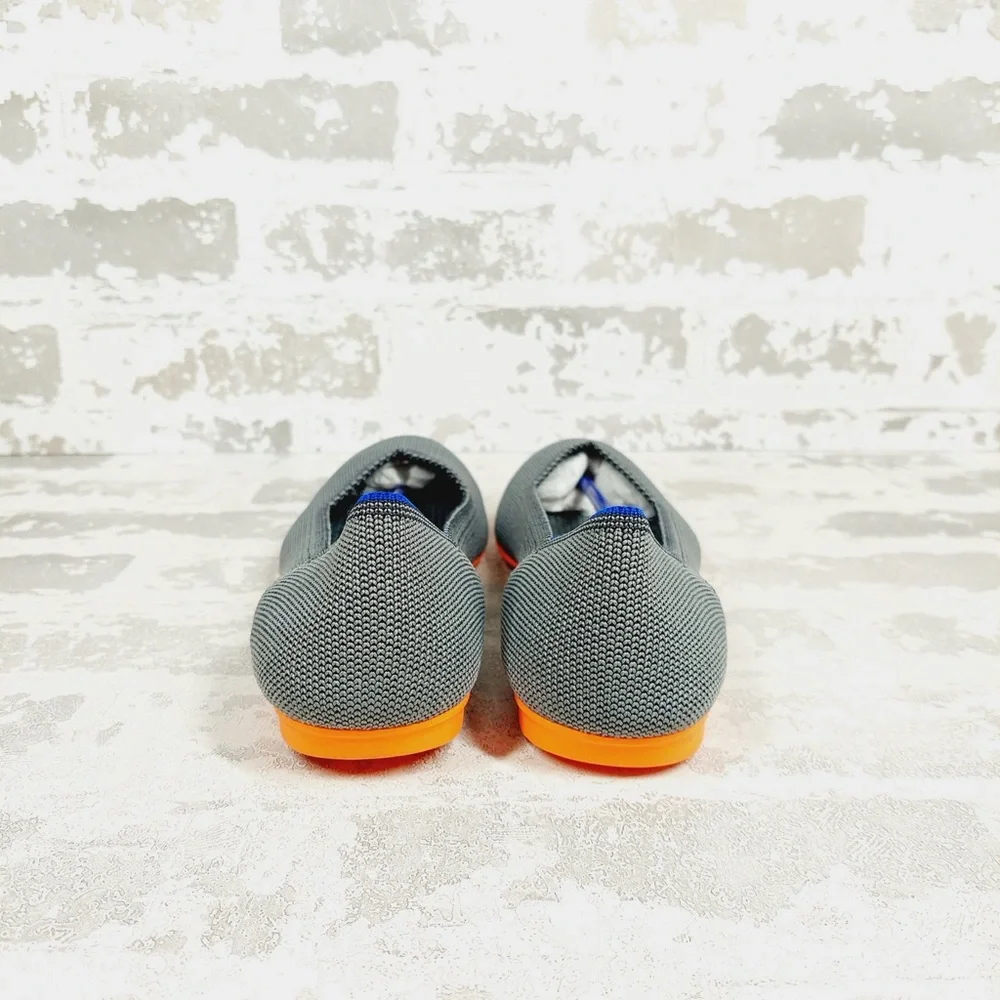 NEW Rothy's The Flat Grey Knit Round Toe Slip On Comfy Loafers C270 - Picture 2 of 8
